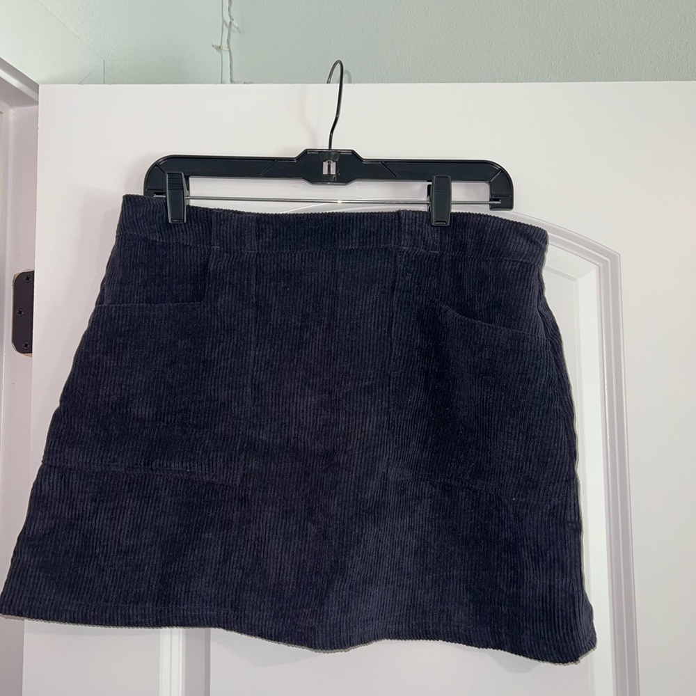 Classic Navy Blue Corduroy Skirt